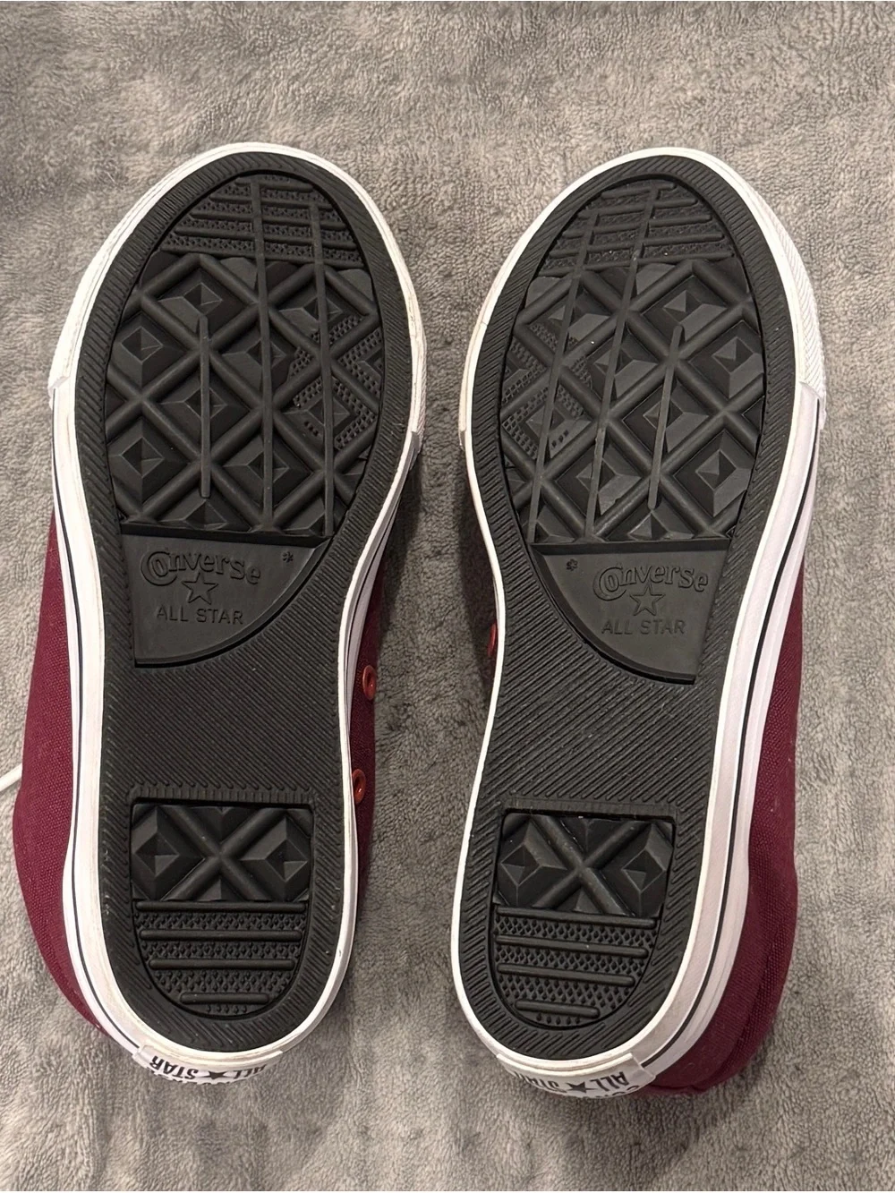 Converse Kids Burgundy and White Low Top Sneakers